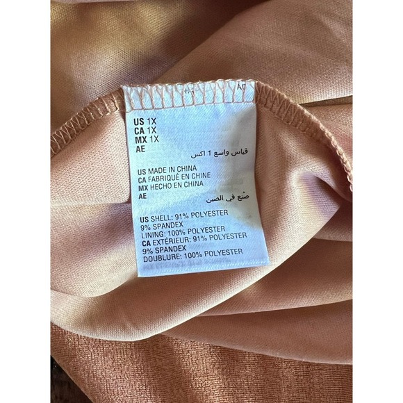 And Now This Salmon colored belted front tie button down shift shirt lined dress - Picture 9 of 10